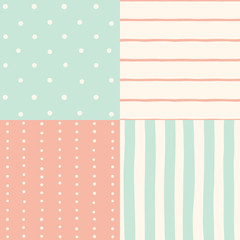 Set of 4 seamless patterns.