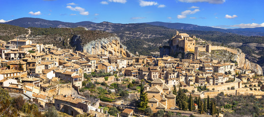 Naklejka premium Alquezar - hiden medieval village in Aragon mountains. Spain