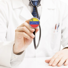 Doctor holding stethoscope with flag series - Venezuela