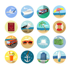 Vector holiday flat icon set