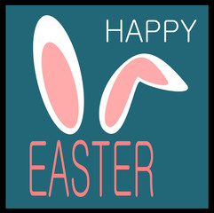 happy easter design with rabbit ears