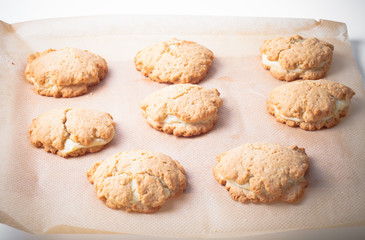 Cookies with cottage cheese - sochnik on baking paper. Toned