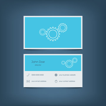 Modern flat design business card template. Graphic user