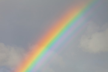 Rainbow in the cloudy sky