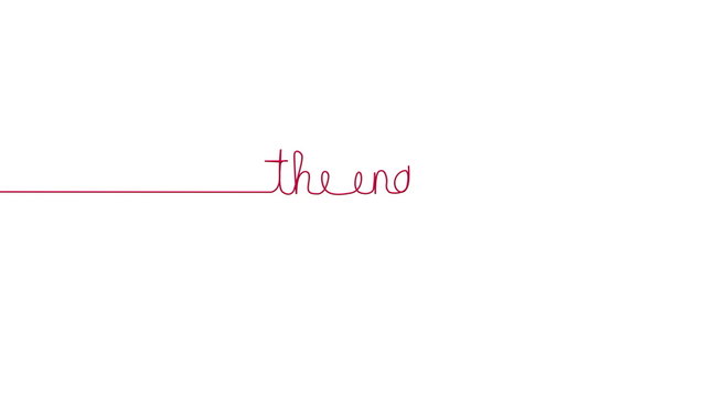 Handwritten THE END text sign. Line separator, overlay, alpha