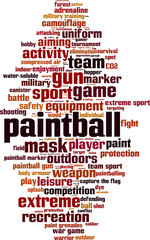 Paintball word cloud concept. Vector illustration