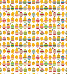 Seamless white pattern with easter eggs