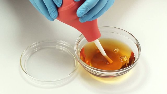 Enema is filling with herbal infusion