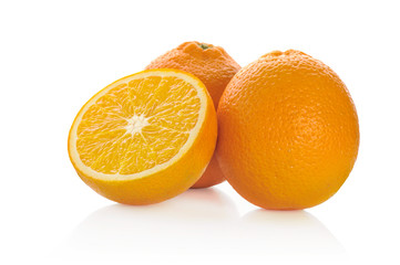 Orange fruit isolated on white background