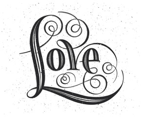 Love. Hand lettering. Handmade calligraphy