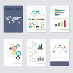 Set of infographics elements in modern flat business style.