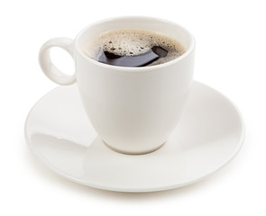 Coffee in a cup isolated on white background
