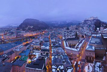 Fototapeta na wymiar Salzburg Austria at winter