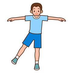 ストレッチをする男性