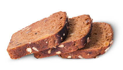 Three slices of unleavened bread laid out with seeds