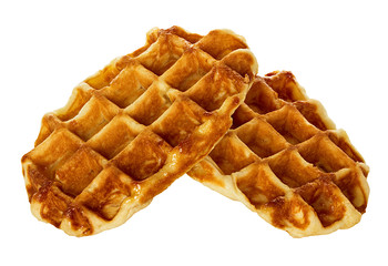 Liege waffles, pastries isolated on white