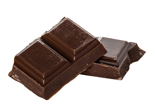 chocolate bars isolated on white background