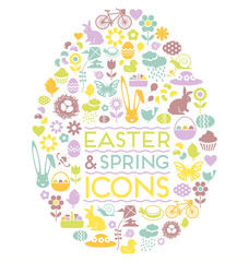 easter and spring icons easter egg