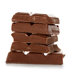 chocolate bars isolated on white background