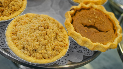 Hand-made bakery on the tray