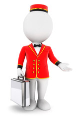 3d white people bellboy