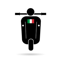 scooter silhouette with Italy flag illustration
