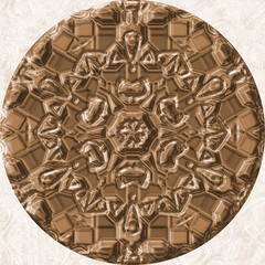 Bronze (brown) jewelled (diamond) circle