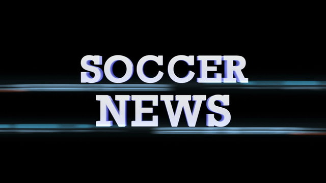 SOCCER NEWS Text Transition, with Alpha Channel, Loop