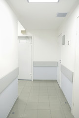Medical center corridor interior