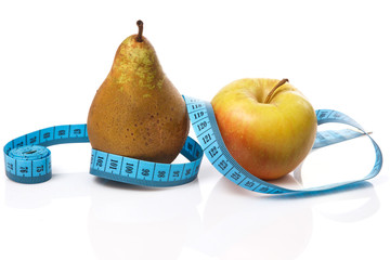 Fruits and measure tape