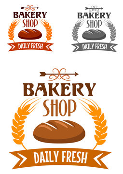 Bakery shop logo with fresh bread