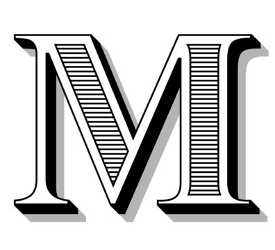Font with lines.