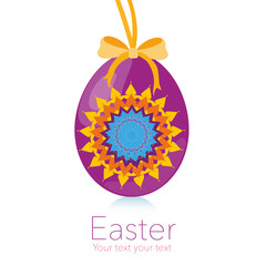 Happy Easter hanging kaleidoscope symbol egg vector card