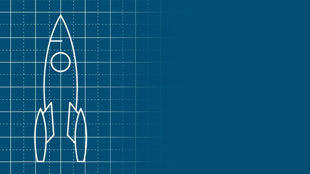 blueprint with drawing of the rocket scheme