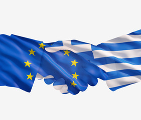 EU Greece handshake
