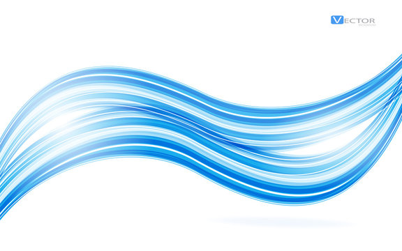 Abstract blue waves - data stream concept. Vector
