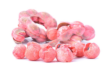 manila tamarind fruit on white background
