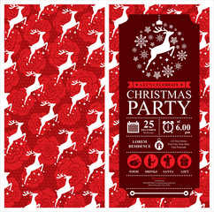 Christmas Reindeer Invitation Card