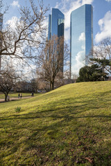 skyscrapers frankfurt am main in germany in the spring