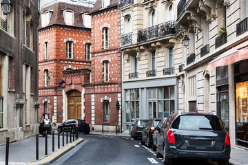 Paris beautiful street in the historic heart of the city