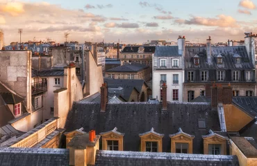 Fotobehang Paris rooftops in the historic heart of the city. Romantic view © Crin