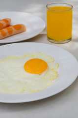 fried egg and juice