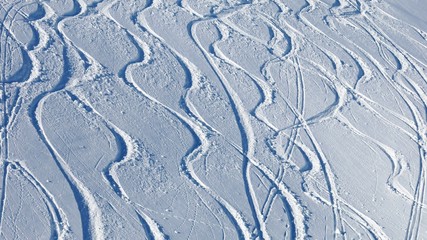 Fototapeta na wymiar Tracks in the snow