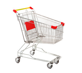 Empty Shopping Cart on the White Background