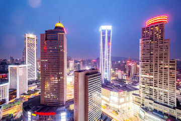 Fototapeta premium skyline,office buildings and cityscape at night