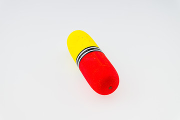 Fishing floats on a white background