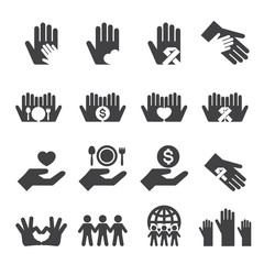 Charity icons set