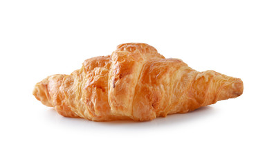 Fresh and tasty croissant over white background