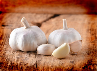 Garlic on  background.