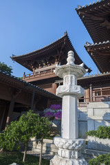 Roof Details of Chinese Temple in HongKong